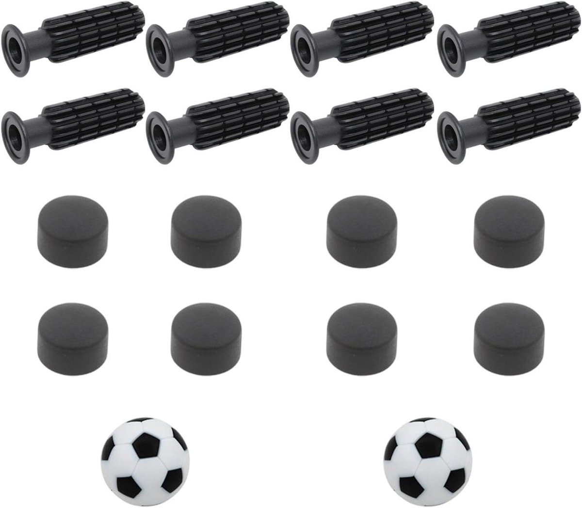Tafelvoetbal Handvatten - Voetbalmachine Onderdelen - Spelverbetering - 8 Getande Handgrepen - 20 x 11 x 8 cm - Set