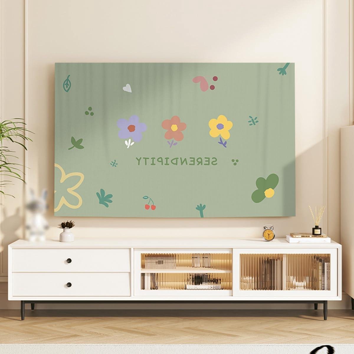 Tv Stofkap - Tv Cover - Tv Beschermen - Zachte Polyesterstof - 75 inch (170x103cm) - Zwart
