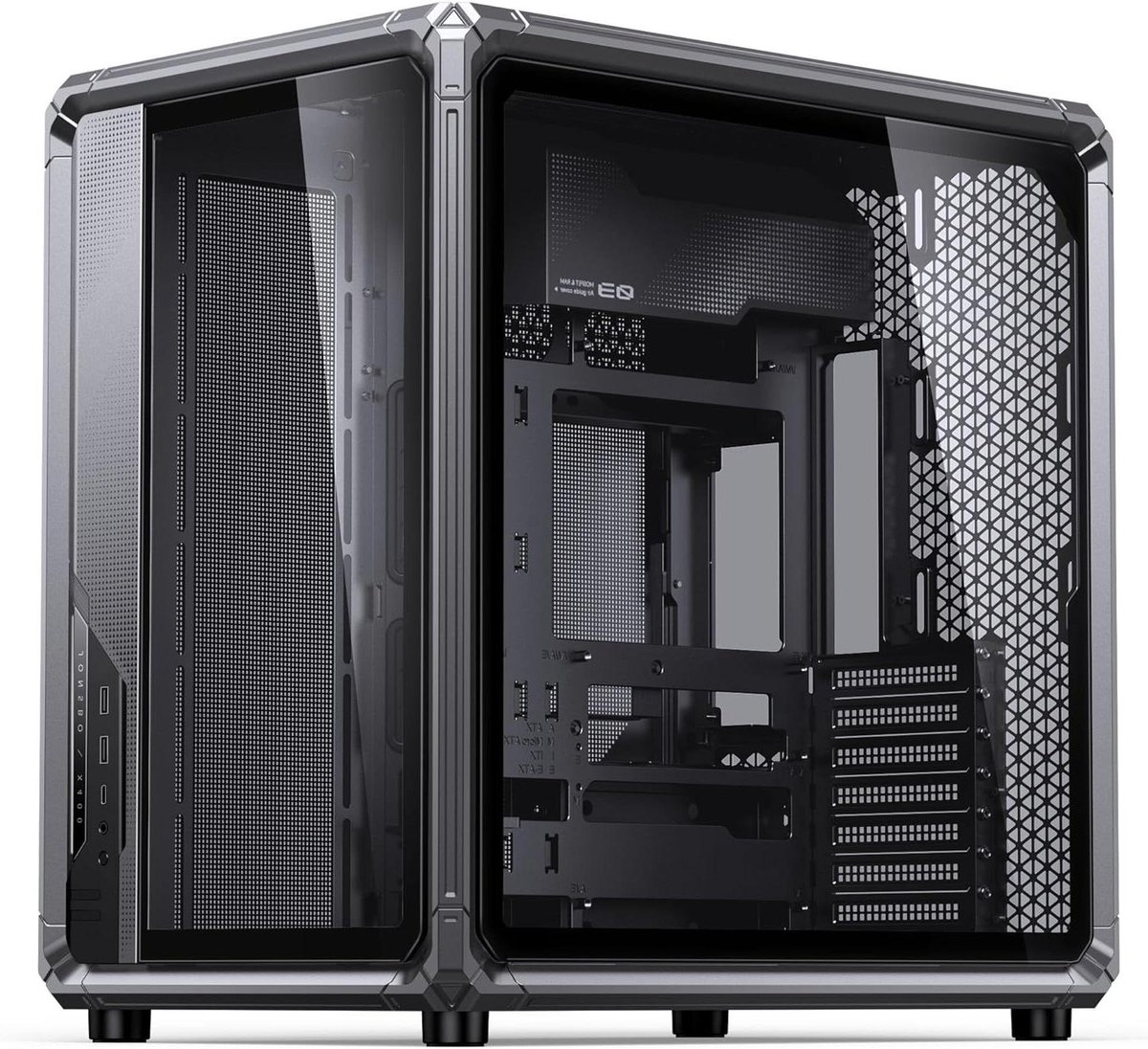 PC Behuizing Midi-Tower - Computerkast ATX - Krachtige PC Bouwen - Back-Connect Ondersteuning - 427 mm GPU Ruimte - Grijs