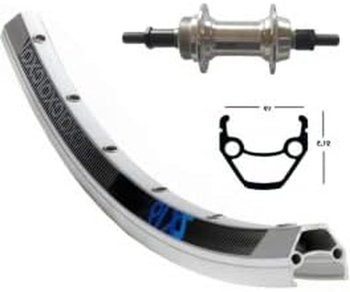 Fietswiel - Achterwiel - Fietsreparatie - Voor Schijfremmen - 26 inch - Zilver