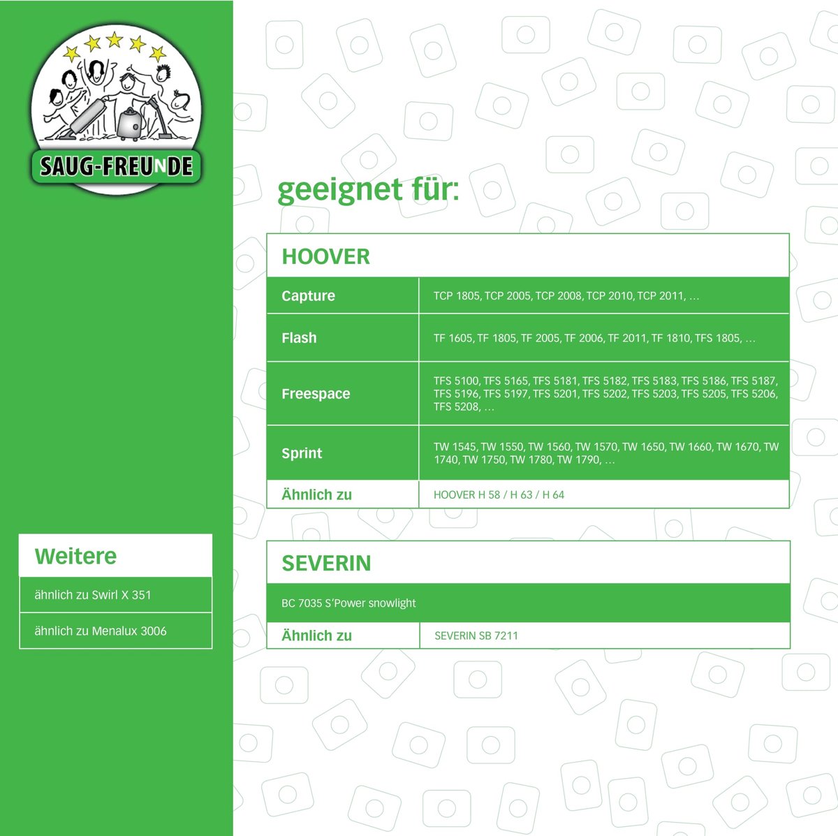SnelShoppen - 20 Stofzuigerzakken voor SEVERIN BC 7035 S'Power Snowlight, Compatibel met Severin SB 7211, Ideaal voor Huisdieren, Stof en Allergieën