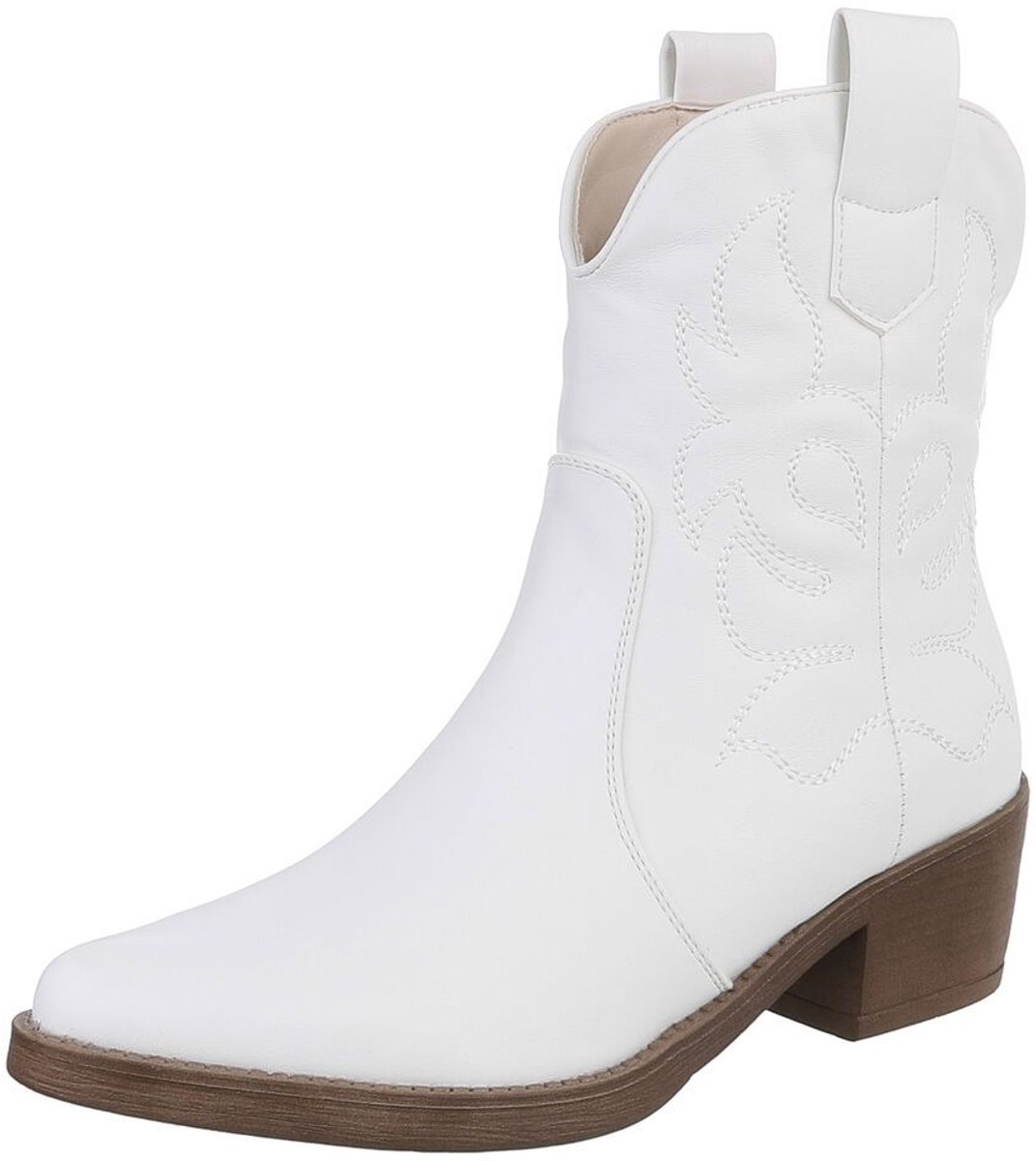 Cowboylaars - Blokhak en stikseldetails - Dames Mt:37
