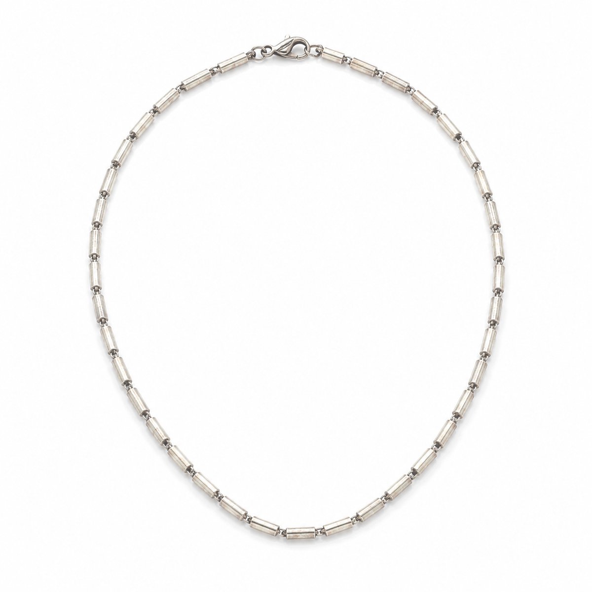 925 Zilveren Damesketting met Buisschakels – 40 cm – mooie zware kwaliteit – Zilveren Collier