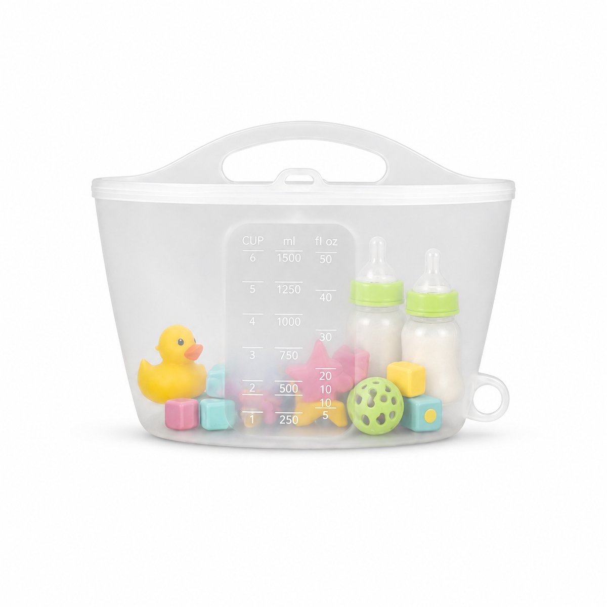 Herbruikbare Siliconen Magnetron Sterilisatiezak 1500ml - Babyfles Sterilisator voor Flessen, Speen en Borstkolf - Draagbare Stoom Sterilisatiezak voor Babybenodigdheden - Wit