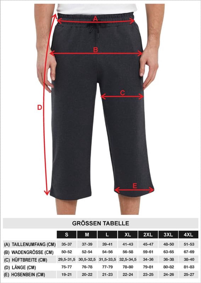 SnelShoppen - Sportshorts Heren 3/4 Capri Broek Hardloopshorts Katoen Lichtgrijs XL - Comfortabele Sportkleding voor Fitness, Joggen, en Vrije Tijd