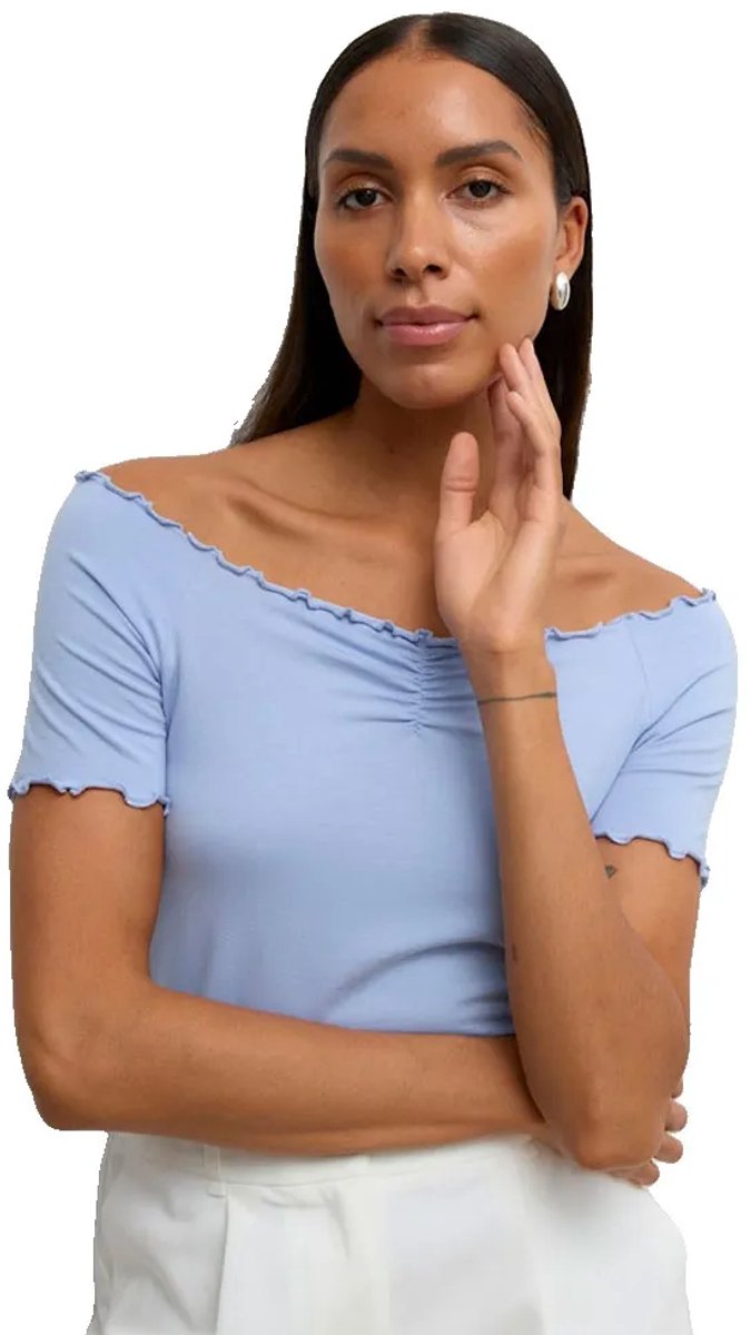 Vero Moda Awamyra Off Shoulder T-shirt Met Korte Mouwen Blauw M Vrouw