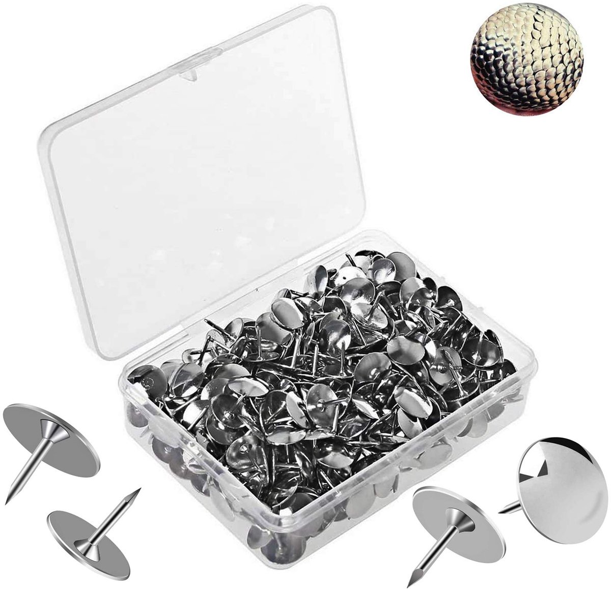 Dailygoods - 500 Stuks Zilveren Punaises - Ronde 10 mm Duimtasjes voor Kantoor
