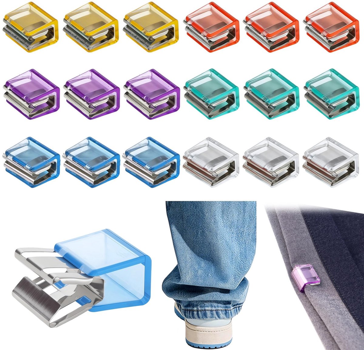 Dailygoods - Broekclips voor Snelle Verkorting - 18 Stuks Naadloos
