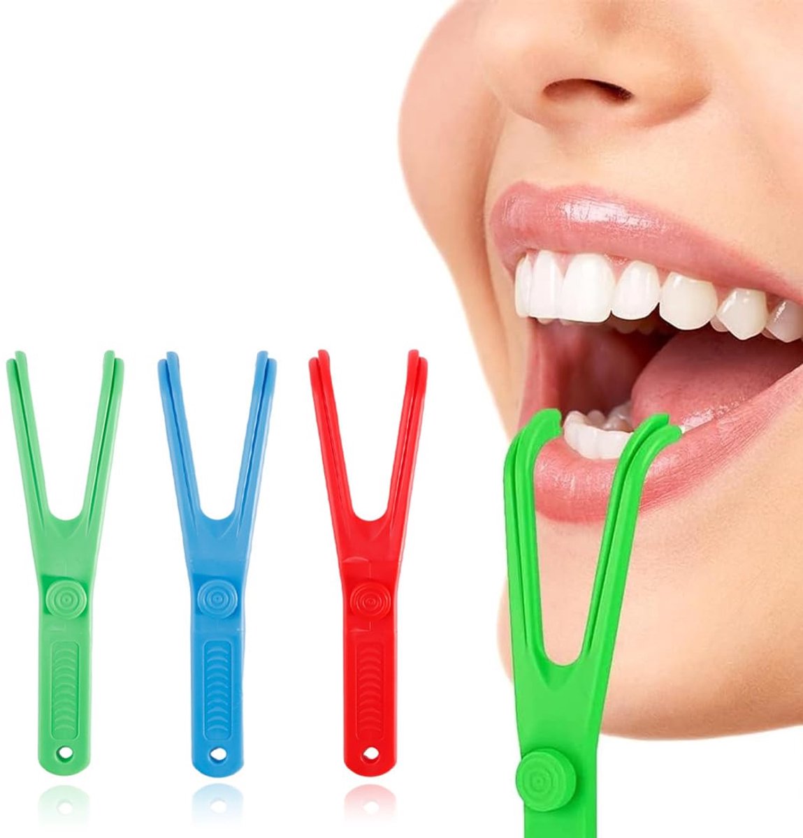 Dailygoods - Set van 3 Floss Bows - Tanden Flos Houder voor Gezinsgebruik