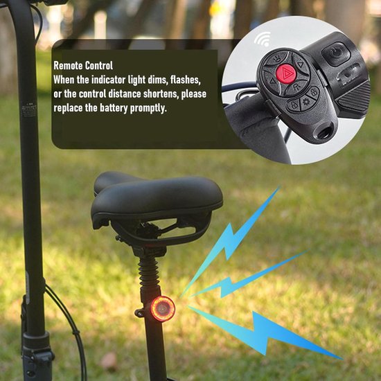 Fietsverlichting Set - Fietslampen Voor en Achter - Veilig Fietsen - Met Richtingaanwijzers - 160 Lumen - Zwart — afbeelding 2