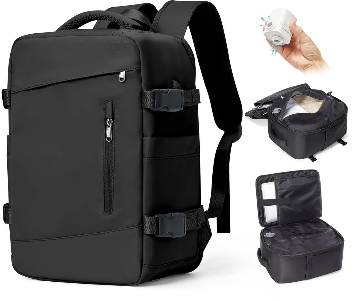 Dailygoods- Rugzak 40x30x20 cm - Vacuümcompressiesysteem - Waterdichte Laptop Rugzak - Handbagage Geschikt - Dames/Heren - Extra Opbergruimte - Reiserugzak