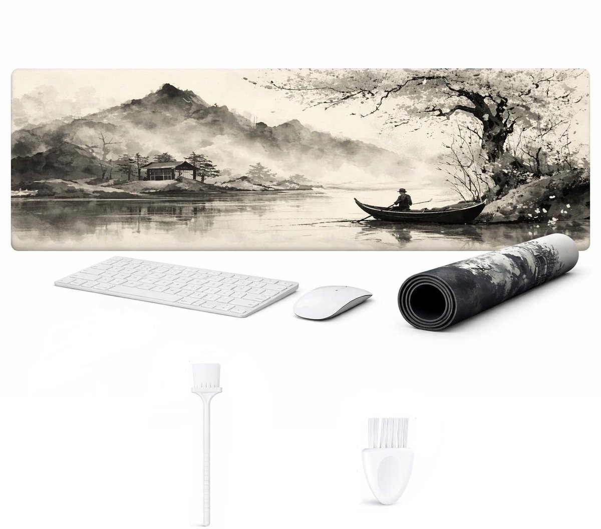 Dailygoods - Grote Muismat voor Bureau - XXL Gaming Muismat met Gestikte Randen 800 x 300 mm