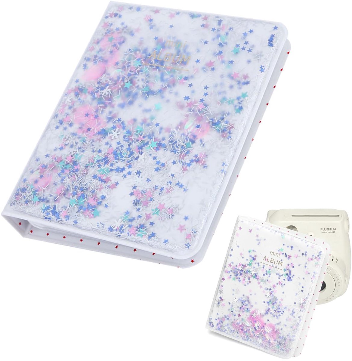 Dailygoods - Mugas Mini Fotoalbum voor Instax Foto's - Blauw, 64 Foto's