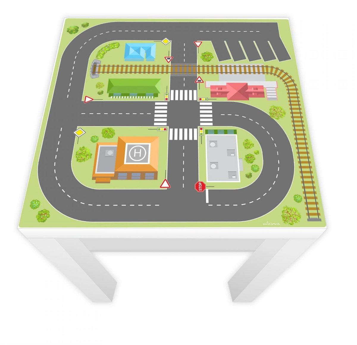 Dailygoods - Mooie speelfolie voor laktafel - Stadsleven ontwerp 54 x 54 cm