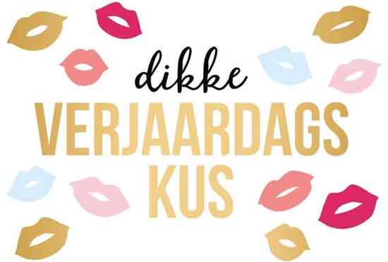 Kaart - Daisy - Dikke Verjaardags Kus - Met Envelop - 1 Stuk