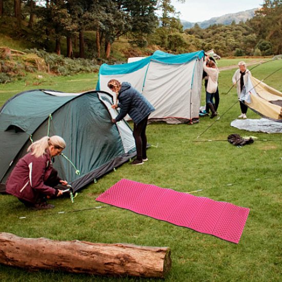 Opvouwbare Slaapmat - Picknickmat Kamperen - Buiten slapen - Eierkrat ontwerp - 190x57x2 cm - Rood van Merkloos — afbeelding 2