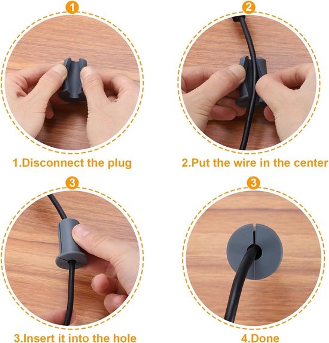 Siliconen wandstoppen voor kabeldoorvoer 3/4 inch - Set van 2 - Zwart