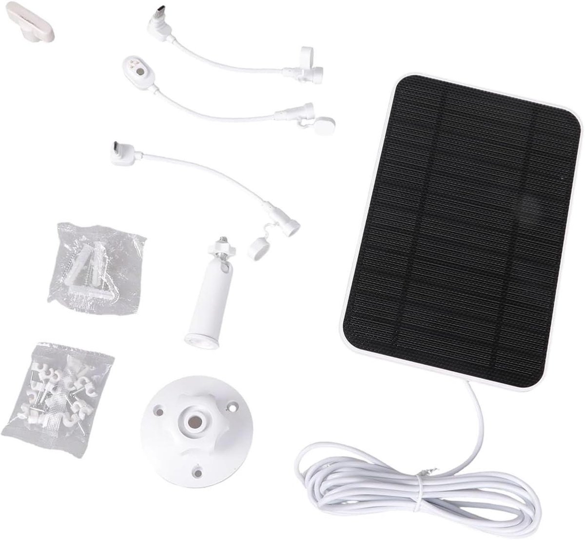 Zonnepaneel Beveiligingscamera - Solar Charger Camera - Continue Stroomvoorziening - 360 Graden Draaibaar - 207x137mm Paneel 3m Kabel - Zwart