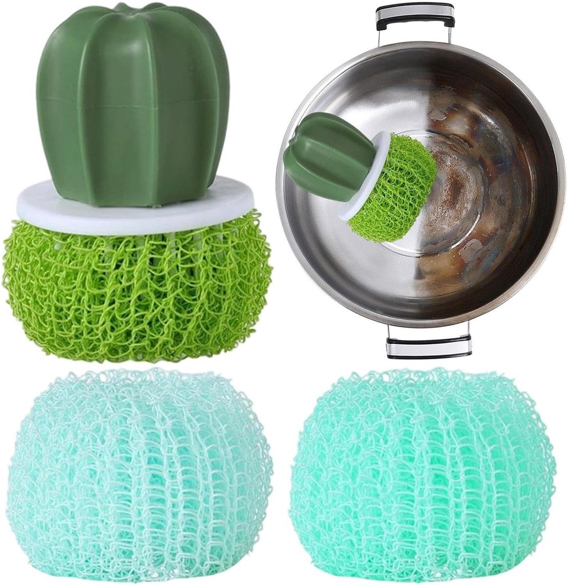 Keuken Schrobborstel - Afwasborstel Pannenreiniger - Keuken Schoonmaken - Krasvrije Schuurkop - 15x10x10 cm - Groente