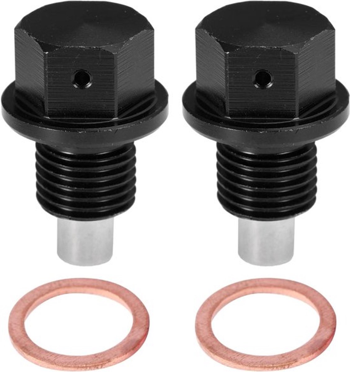 Olie Afvoerplug Set M12x1.25 Aluminiumlegering met Pakking Zwart - Universeel gebruik - Auto Onderhoud - Motorolie Verversen