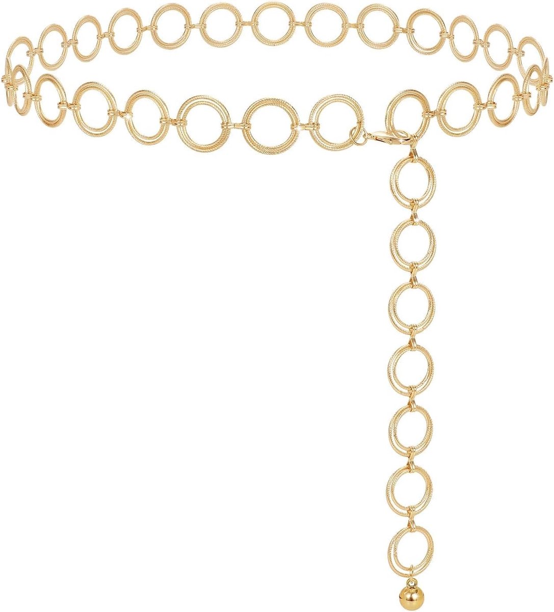 Dames Metalen Tailleketting - Verstelbaar - Goud - 110 cm - Voor Feestjes en Spijkerbroek