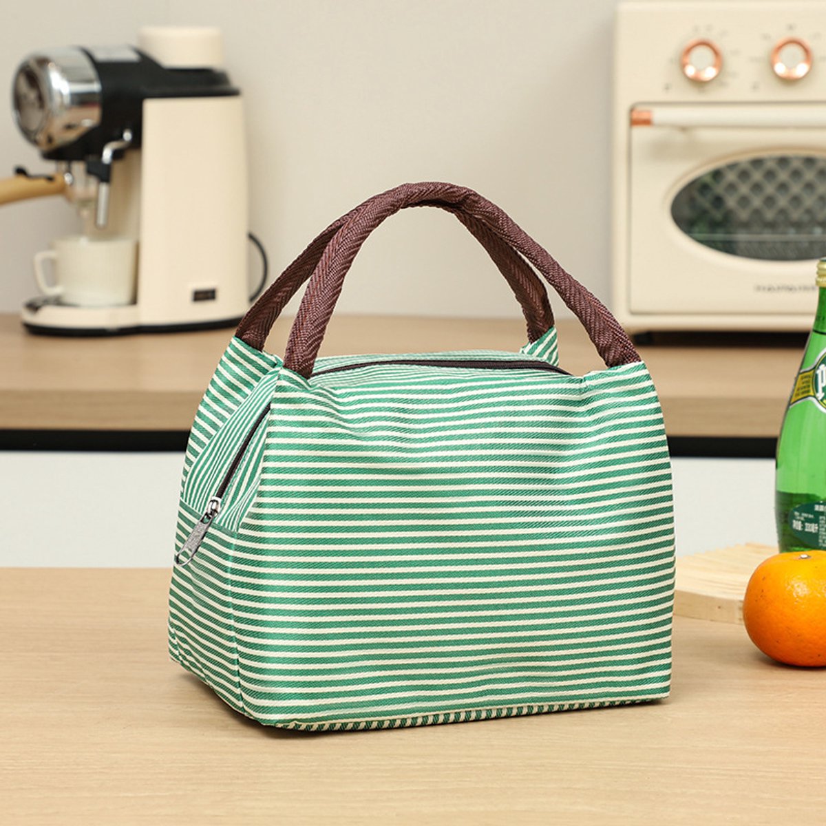Geïsoleerde Lunchtas voor Dames en Heren - 23x18x13 cm - Herbruikbaar en Compact - Geschikt voor Werk - Picknick - Strand en Reizen - Groen
