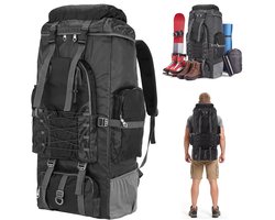 SnelShoppen - Coikes Wandelrugzak 90L - Grote Waterdichte Campingrugzak voor Heren en Dames - Opvouwbare Dagrugzak voor Trekking, Bergbeklimmen en Wan