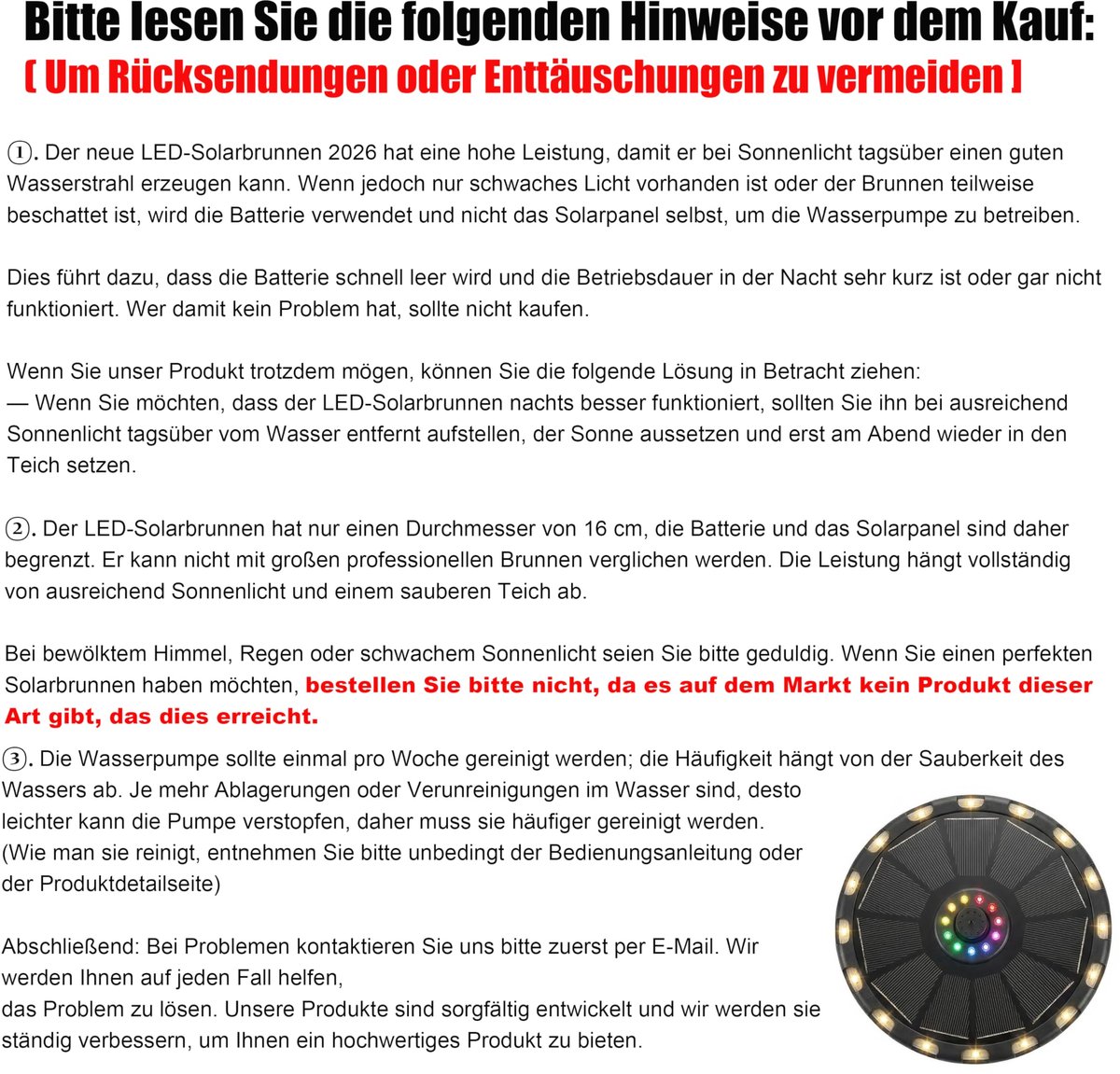 SnelShoppen - Zonnefontein 3,5W voor Buiten met 8 Kleurrijke en 18 Warmwitte LED-verlichting - Upgrade 2026 - Zonne Vijverpomp met 6 Watereffecten voo