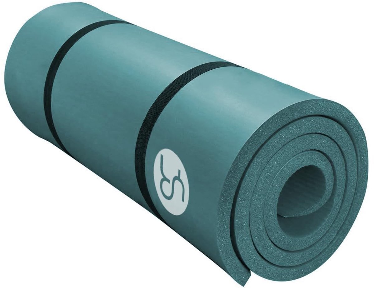 SnelShoppen - Dikke RYTMAT Yogamat 195x61x2cm Antislip Sportmat voor Gymnastiek, Fitness, Yoga, Thuisgebruik, Reizen, Blauw