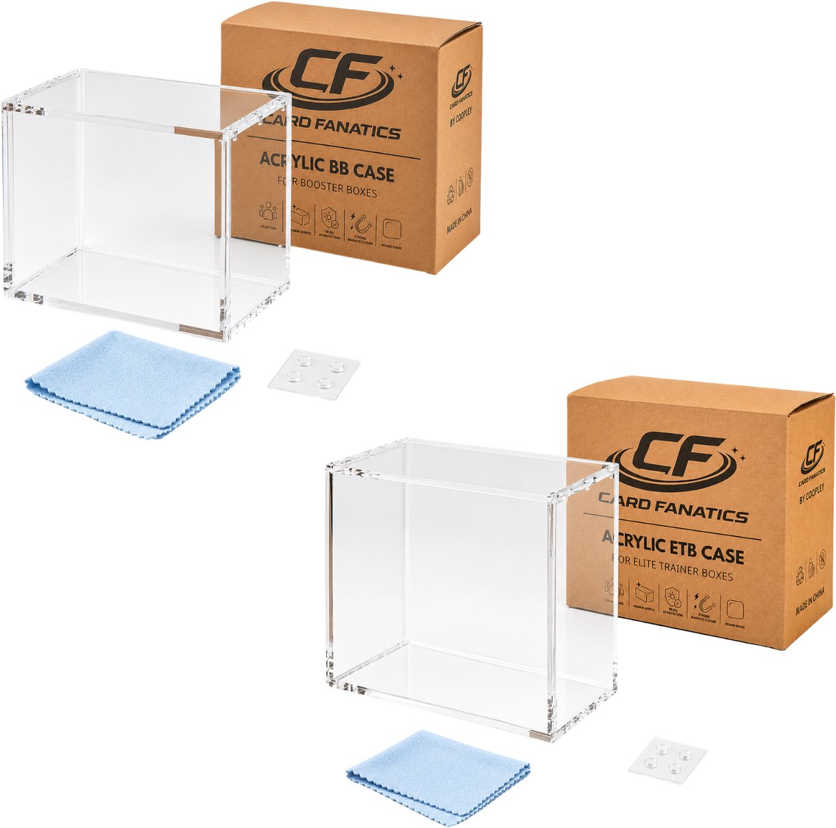 Acryl ETB en BB Case Geschikt voor Pokemon Elite Trainer Box en Booster Box – Protector Display – TCG Bewaarbox – Magnetische Sluiting – 99%+ UV Bescherming – Transparante Beschermbox – Beschermdoos – ETB en BB - Coopley
