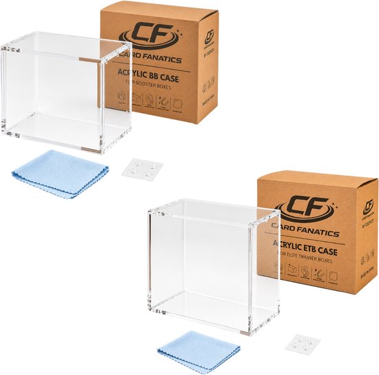 Foto: Acryl etb en bb case geschikt voor pokemon elite trainer box en booster box protector display tcg bewaarbox magnetische sluiting 99 uv bescherming transparante beschermbox beschermdoos etb en bb coopley