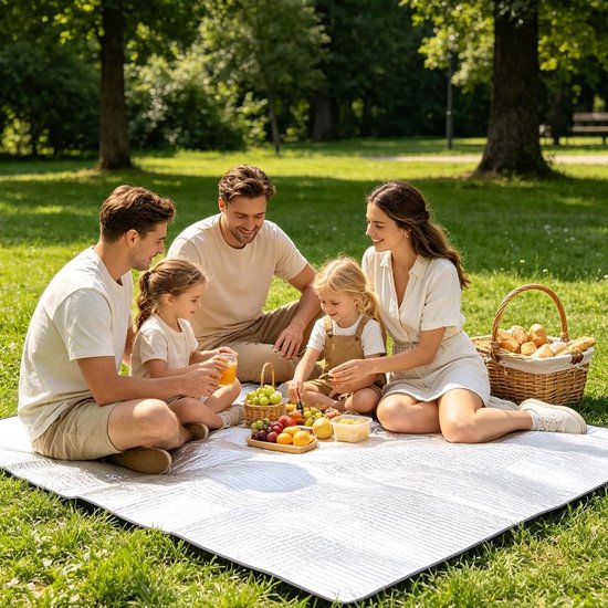 Slaapmat - Kampeermat Picknickkleed - Buiten Ontspannen - Dubbelzijdig Aluminiumfolie - 200 x 200 cm - Niet gespecificeerd — afbeelding 2