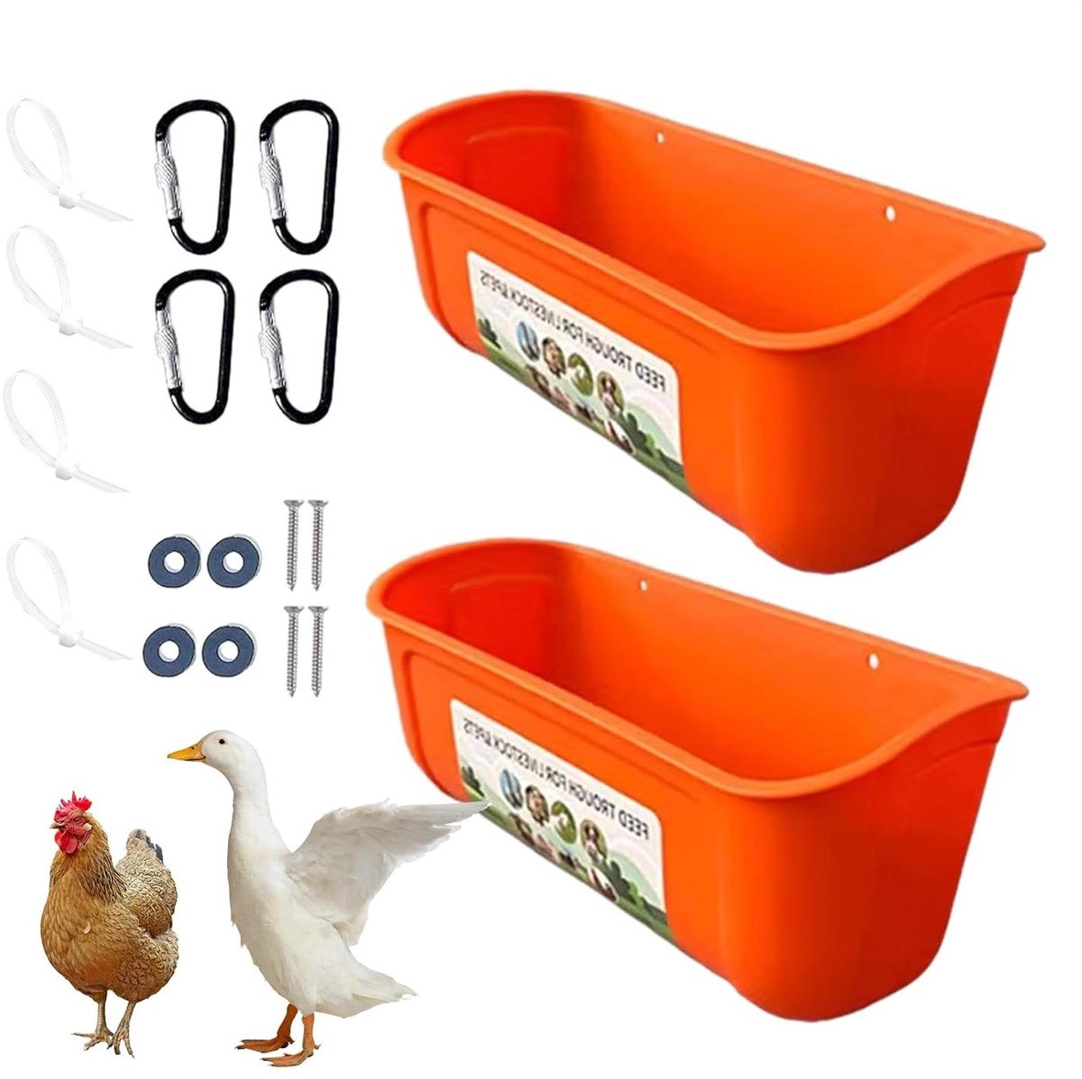 Kippenvoerbak - Voerbak Vee - Efficiënt Voeren - Geen Afval Ontwerp - 117 x 49 x 47 Inch - Grijs