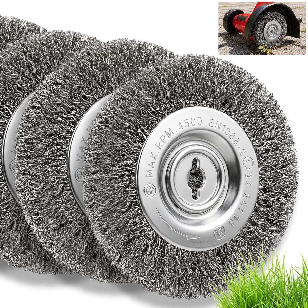 SnelShoppen - Staaldraadvoegenborstel 4 Roestvrijstalen Sterke Metalen Borstels, 10 cm, Ideaal voor Voegreiniging Tussen Straatstenen, Looppaden en Te