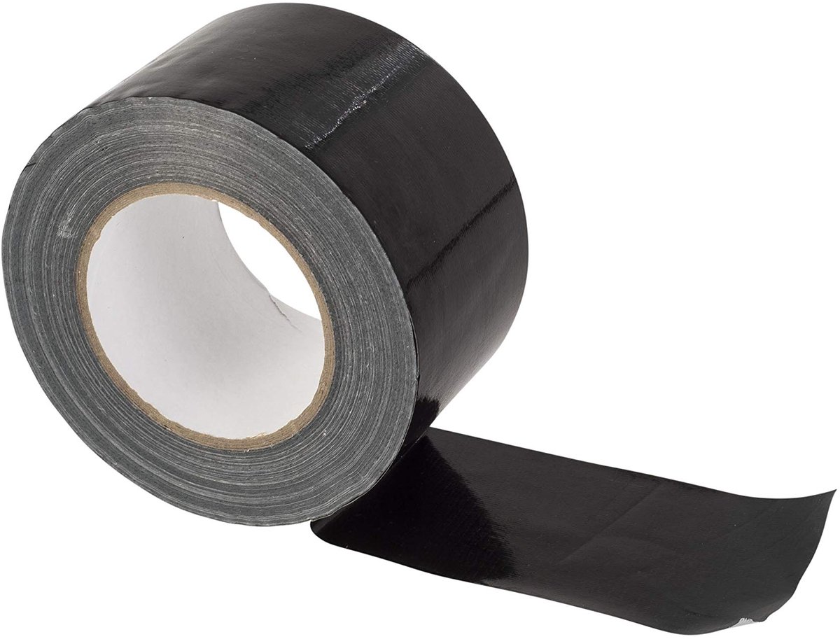 SnelShoppen - Zwarte weefseltape 100 mm x 50 m - Duurzaam pantsertape - Waterdicht plakband voor repareren, bevestigen, bundelen, versterken en afdich
