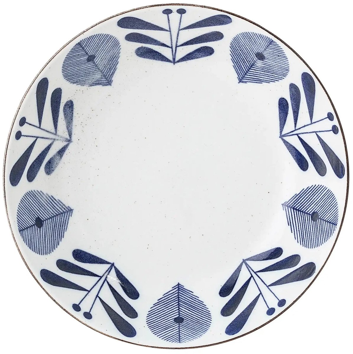 Bloomingville Diep bord porselein blauw Camellia 21cm