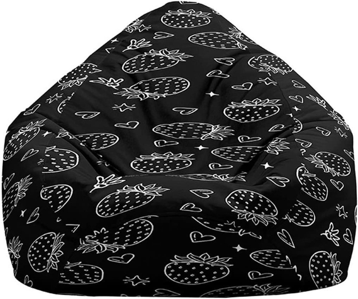 Zitzakhoes - Stoelhoes Beanbag cover - Ontspannen Zitten - Zonder Vulling - 100x120 cm - Aardbeienpatroon