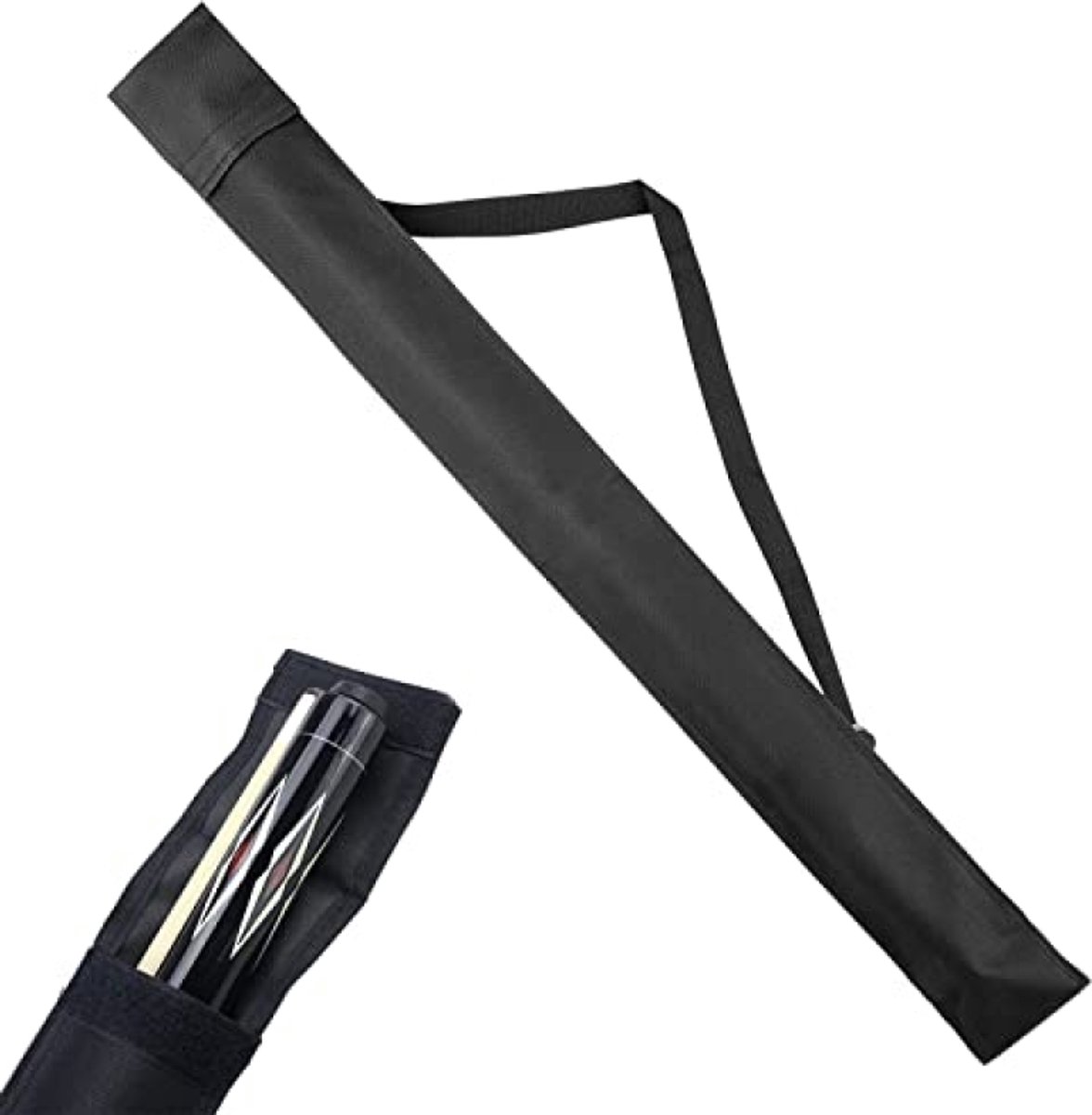 PromoHome Biljarttas voor 1/2 Biljartkeu, 80 cm, Canvas, Zwart - Beschermende Opbergtas met Verstelbare Schouderriem