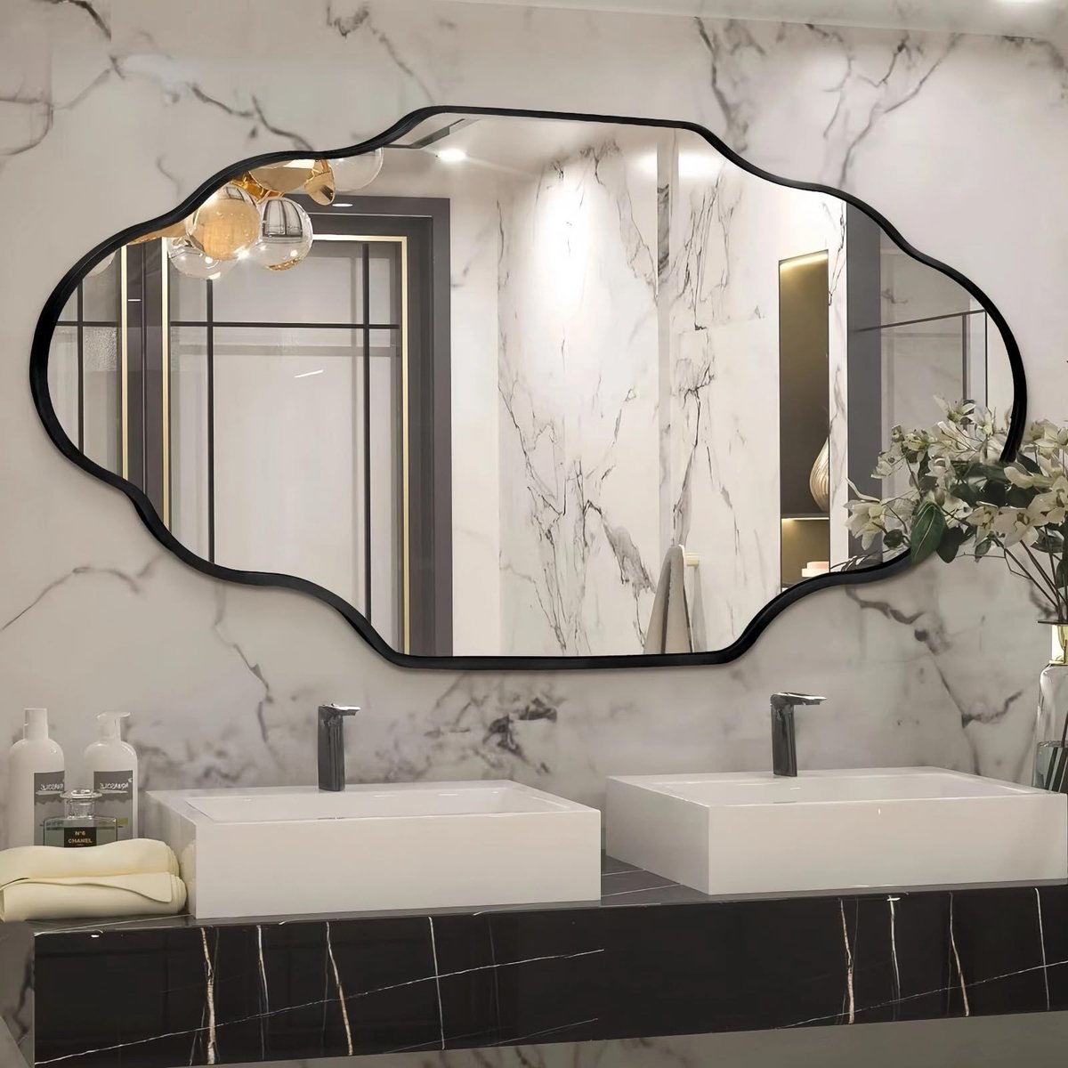Dailygoods - Asymmetrische Spiegel - Ruimtebesparend en Slank Design voor Thuis en Commercieel