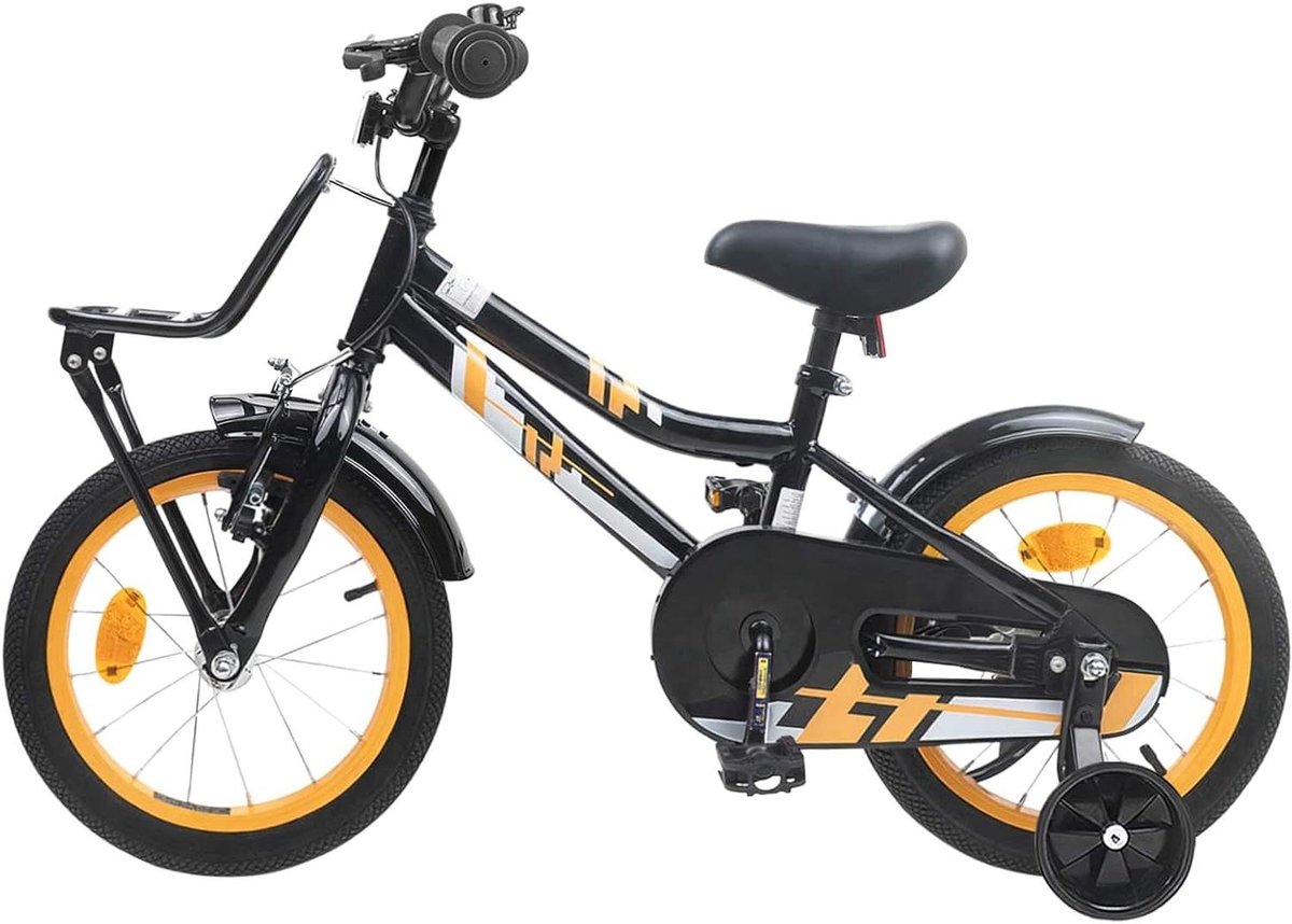 Kinderfiets 16 Inch sfiets sfiets Leren Fietsen Stalen Frame 16 inch Oranje Zwart