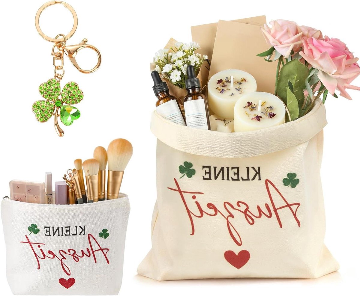 Cadeaumand Set - Geschenkmand Vrouwen - Cadeau Geven - Inclusief Sleutelhanger Make-uptas - 30x24x12 cm - Niet gespecificeerd