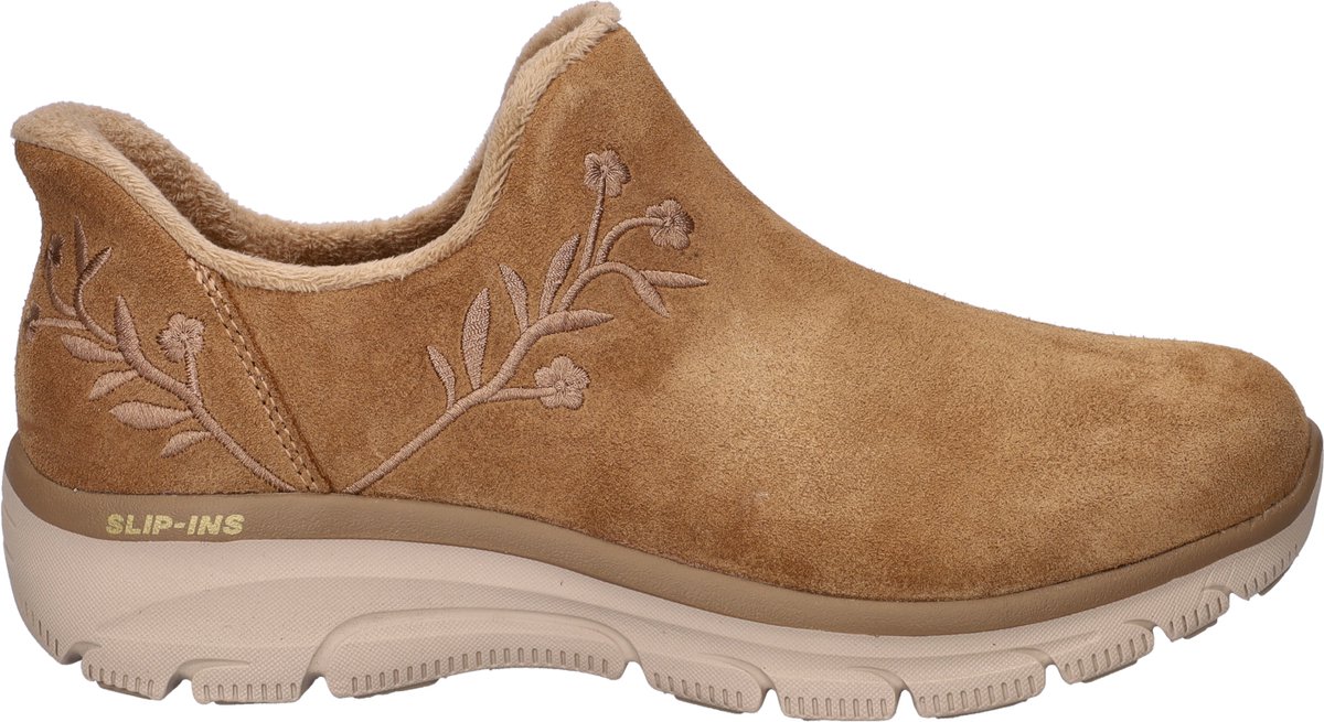Skechers Hands Free Slip-Ins Easy Going Floral dames instapschoen - Cognac - Maat 38