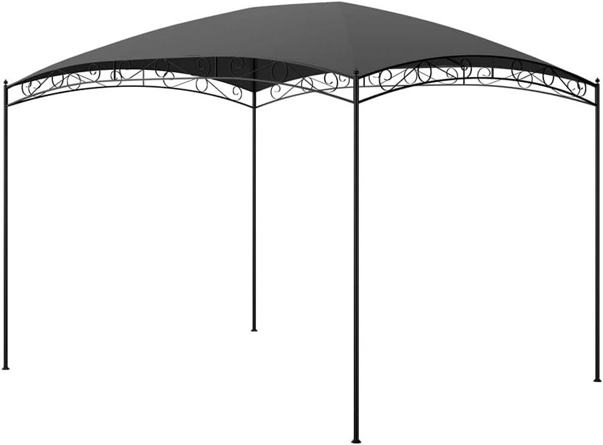 Feesttent - Tuinpaviljoen Partytent - Buitenfeesten Organiseren - Waterafstotend Dak - 3x4x2.65m - Antraciet