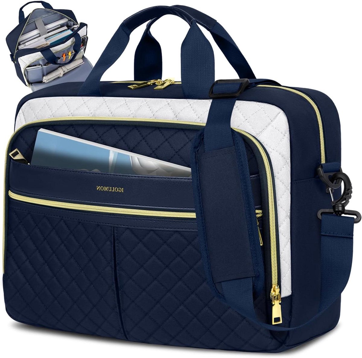 Laptoptas Dames - Aktetas Notebooktas - Zakelijk Gebruik - Waterdicht Antischok - 17 inch 43cm - Zwart