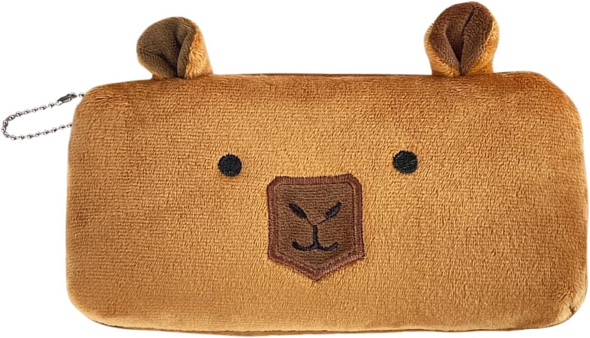 Pennenetui - Etui Pennen - Bureau Organisatie - Pluche Beschermende Stof - 20x13x25 cm - Bruin
