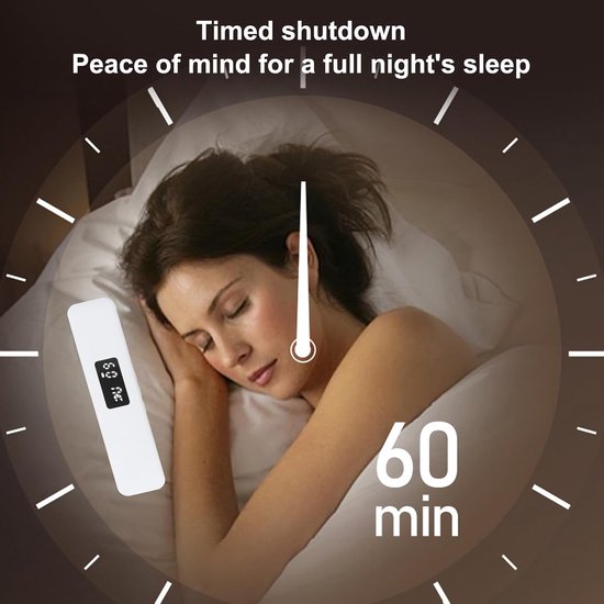 Kussenluidspreker Beengeleiding - Slaap Geluid - Comfortabel Slapen - Digitale Display Timer - 19 x 8 x 4 cm - Wit — afbeelding 4