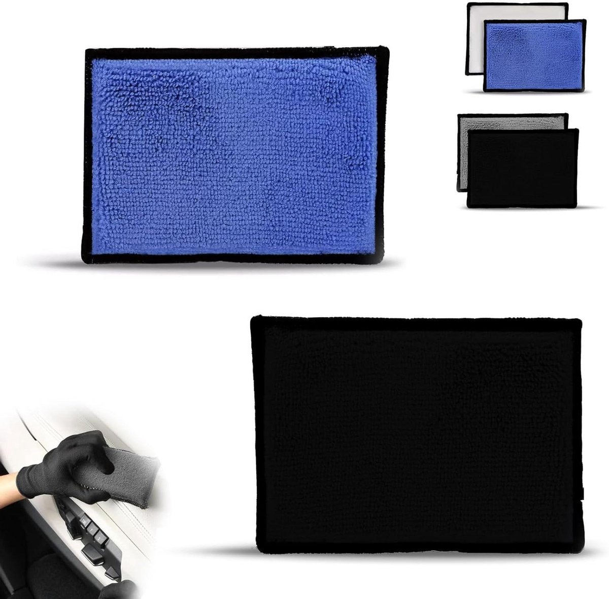 Microvezel Sponzen - Reinigingspads Auto - Auto Interieur Reinigen - Dubbele Werking Vezels - 15 x 9 x 27 cm