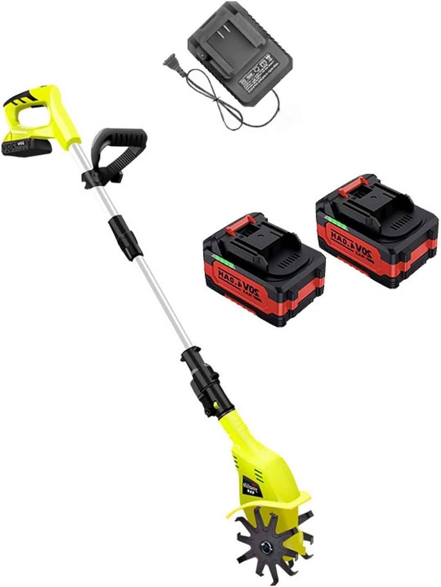 Elektrische Tuinfrees - Draadloze Frees - Bodem Bewerken - Verstelbare Telescoopsteel - 97-127 cm - One Color