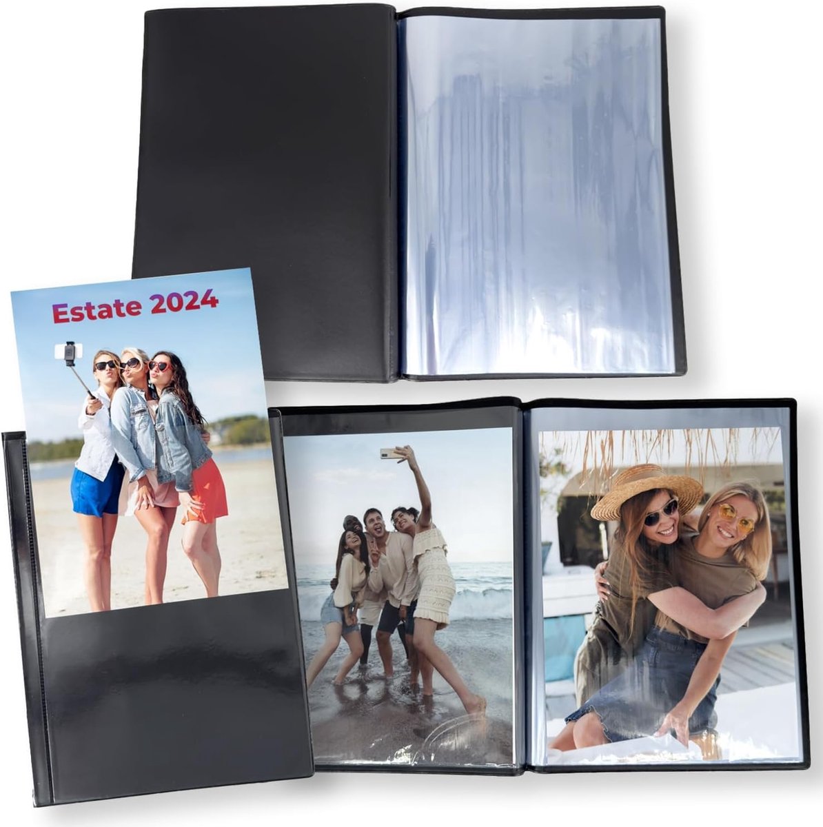 SnelShoppen - Fotoalbum 15 x 21 cm, 15 x 20 cm, Transparante Omslag, Zacht en Flexibel, Voor 40 Foto's, In Totaal 200 Foto's, Perfect voor Herinnering