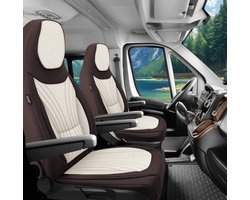 Premium Camper stoelhoezen voor Carado C10 in Braun/Beige (2 losse stoelen)